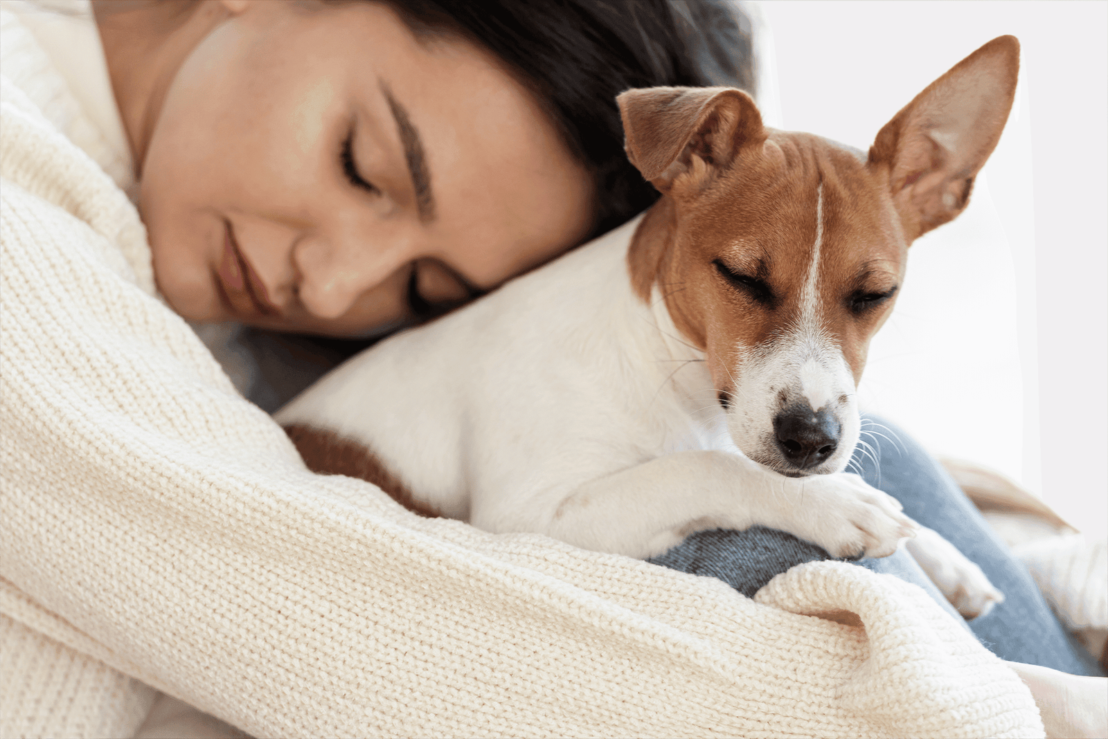 12-femme-tenant-un-mignon-chien-endormi-Exemple visuel – Source Freepik