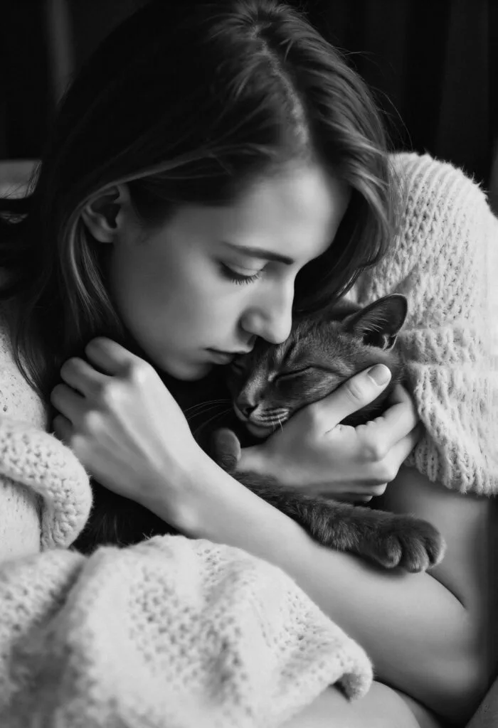 complicité femme avec son chat
